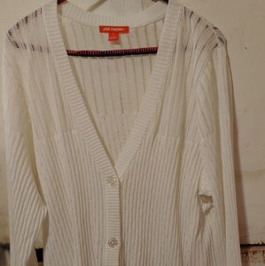 JOE FRESH 2X White Cardigan